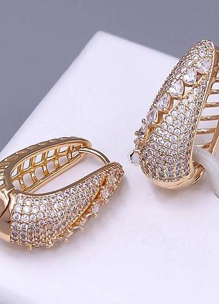Сережки медзолото xuping jewelry 18k. 2,5 см.