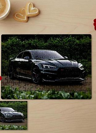 Пазл 15х21 (80 элементов) с фото audi s5 на фоне зелёного пейзажа — персонализированный авто-пазл, подарок для автолюбителя, мужчины, парня