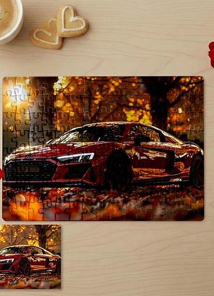 Пазл 15х21 (80 элементов) с фото audi r8 — персонализированный авто-пазл, подарок мужчине, парню, автолюбителю