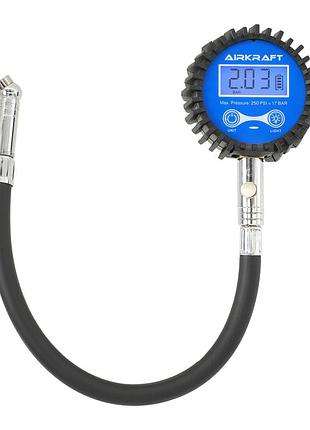 Манометр цифровий для перевірки тиску в шинах зі шлангом 0-250 psi (17 bar) airkraft tpgd0250-s