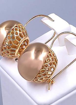 Сережки об'ємні кулі, xuping 18k. 3 см/2 см.