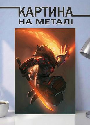 Картина на металле 21х30 (а4) dota 2 — с персонажем juggernaut, уникальный подарок