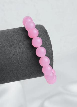 Женский браслет из камней на руку "pink" - 16 см