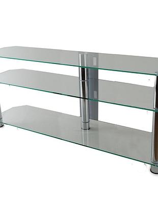 Тумба тв из стекла 1250х350х569 commus меридиан mx clear chr прозрачное-хром