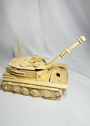 3d деревянный пазл танк конструктор | деревянная модель танка для сборки подарок для детей и взрослых
