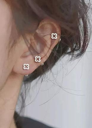 Сережки гвоздики конюшина у стилі van cleef