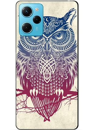 Силиконовый чехол бампер для xiaomi redmi note 12 pro speed edition с рисунком сова