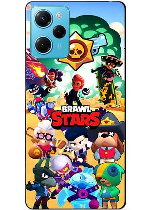 Силиконовый чехол бампер для xiaomi redmi note 12 pro speed edition с картинкой бравл силовая лига нокаут леон