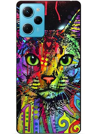 Силиконовый чехол бампер для xiaomi redmi note 12 pro speed edition с рисунком неоновый кот