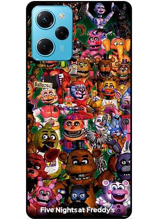 Силиконовый бампер чехол для xiaomi redmi note 12 pro speed edition с рисунком аниматроники freddy фредди