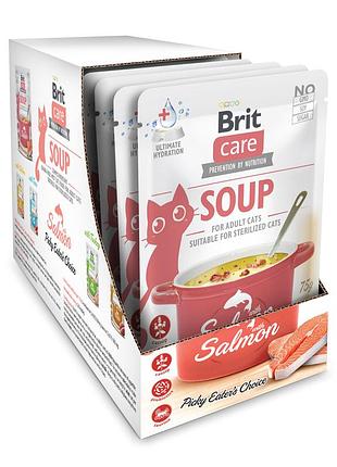 Набір корм вологий brit care soup salmon д/котів суп з лососем 75 г 15 шт