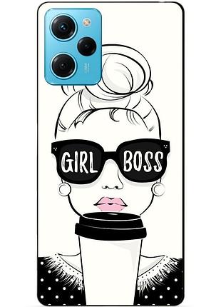 Силиконовый чехол бампер для xiaomi redmi note 12 pro speed edition с рисунком girl boss