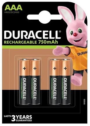 Аккумулятор duracell hr03 (aaa) 750mah уп. 4 шт