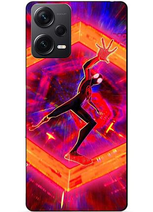 Силиконовый бампер чехол для xiaomi redmi note 12 pro plus с картинкой spider man человек паук