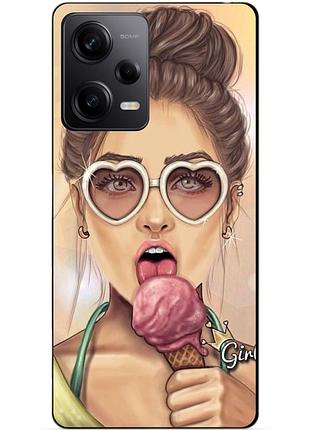 Силиконовый чехол бампер для xiaomi redmi note 12 pro 5g с рисунком мороженое
