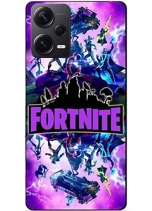 Силиконовый бампер чехол для xiaomi redmi note 12 pro plus с рисунком fortnite marvel