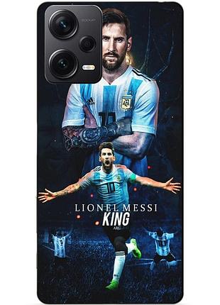 Силиконовый бампер чехол для xiaomi redmi note 12 pro plus с рисунком messi аргентина месси