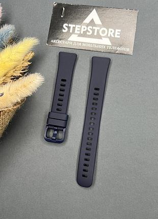 Ремінець силіконовий для huawei band 10 на класичній застібці однотонний кольоровий 2. темно-синій (midnight)