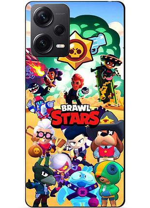 Силиконовый бампер чехол для xiaomi redmi note 12 pro plus с картинкой бравл силовая лига нокаут