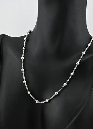 Серебряное колье «шарики» киш1-40 ширина 1,5 мм длина 45