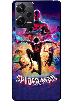 Силиконовый бампер чехол для xiaomi redmi note 12 pro plus spider man человек паук