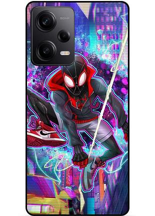 Силиконовый чехол бампер для xiaomi redmi note 12 pro 5g с картинкой spider man человек паук майлз моралес