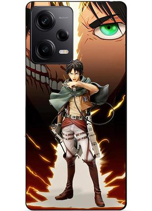 Силиконовый чехол бампер для xiaomi redmi note 12 pro 5g с рисунком атака титанов attack on titan