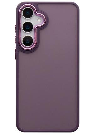 Чохол fiji lens для samsung galaxy s24 (s921) бампер матовий з захистом блока камер dark purple