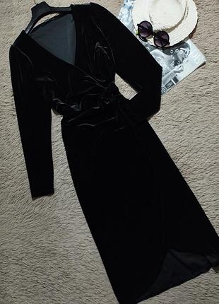 Хорошее бархатное платье миди/платье