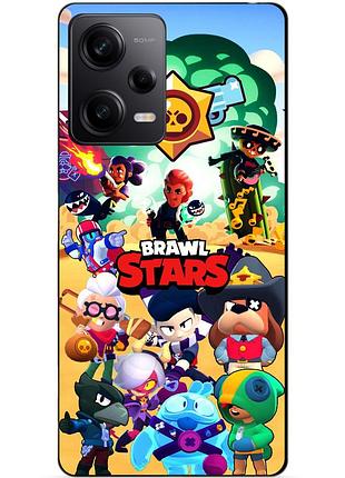 Силиконовый чехол бампер для xiaomi redmi note 12 pro 5g с картинкой бравл силовая лига нокаут леон ворон