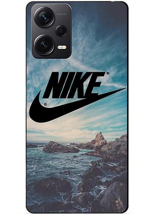 Силиконовый бампер чехол для xiaomi redmi note 12 pro plus с рисунком найк