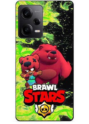 Силиконовый чехол бампер для xiaomi redmi note 12 pro 5g с героем бравл нита мишка