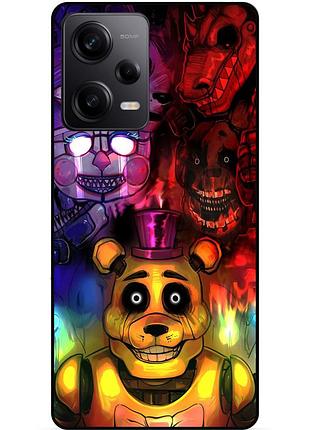 Силиконовый бампер чехол для xiaomi redmi note 12 pro 5g с рисунком фредди freddy аниматроники