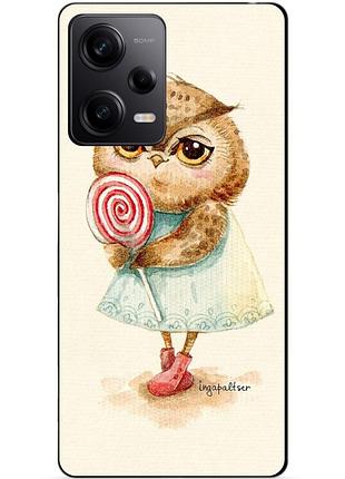 Силиконовый чехол бампер для xiaomi redmi note 12 pro 5g с рисунком совушка