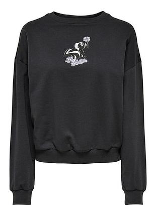 Худі onldisney life l/s bambi box swt 15250089-phantom-print:flower only l чорний 15250089-phantom-print:fl m