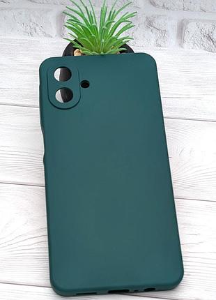 Чохол silicone cover для samsung galaxy a07 / a075 бампер із мікрофіброю зелений