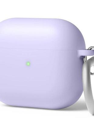 Силиконовый чехол silicone case для airpods pro glycine glicine с микрофиброй лиловый с карабином