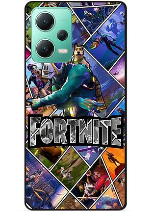 Силиконовый чехол бампер для xiaomi redmi note 12 5g с картинкой фортнайт fortnite