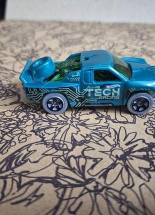 Hot wheels off track tech racing синьо-зелений пластиковий литий під тиском масштаб 1:64 2014