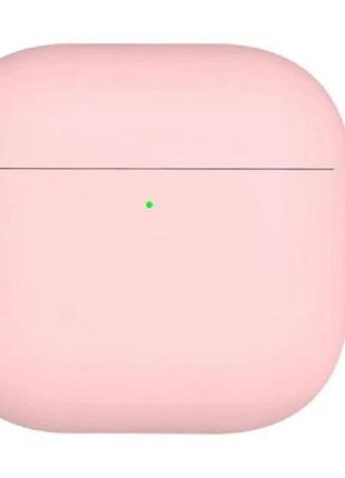 Силиконовый чехол silicone case для airpods pro 2 light pink с микрофиброй розовый с карабином