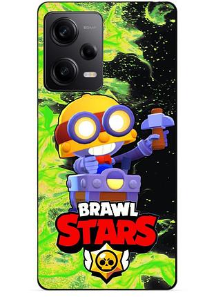 Силиконовый чехол бампер для xiaomi redmi note 12 pro 5g с героем бравл карл