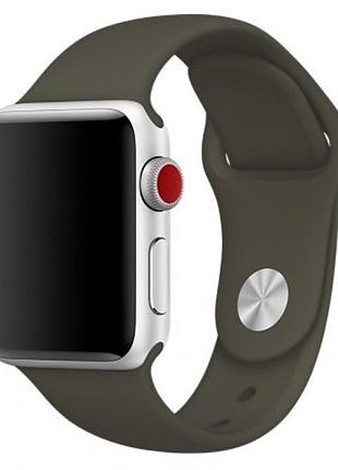 Ремешок для apple watch 42/44/45/46/49 mm sport band dark olive темно зеленый m/l