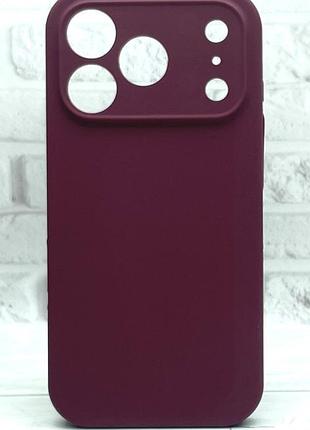 Уценка !!!! чехол silicone case box для apple iphone 17 pro бампер soft touch с микрофиброй бордовый (без лого)(уценка)