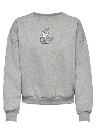 Худі onldisney life l/s bambi box swt 15250089-light grey melange-print:thumper only s сірий 15250089-light grey melan