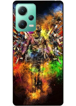 Силиконовый чехол бампер для xiaomi redmi note 12 5g с рисунком воин контр-страйк counter-strike
