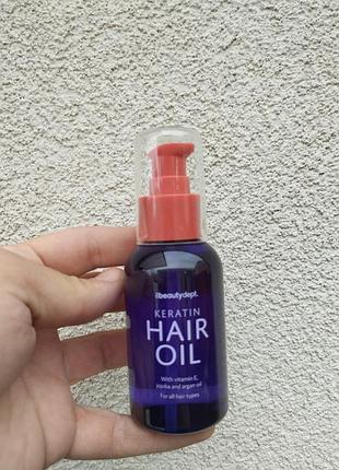 Масло для волос the beauty dept keratin hair oil 100 мл – кератин, аргана, жожоба, блеск и восстановление