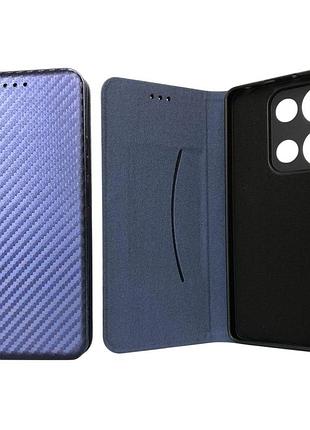 Чехол книжка для телефона xiaomi redmi note 14s(4g) fiber на магните с функцией подставки и карманом для карт dark blue 4you