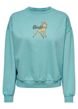 Худі onldisney life l/s bambi box swt 15250089-dusty turquoise-print:bambi only m бірюзовий 15250089-dusty turquoise-