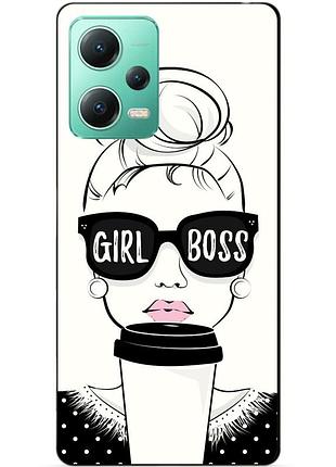 Силиконовый чехол бампер для xiaomi redmi note 12 5g с рисунком girl boss