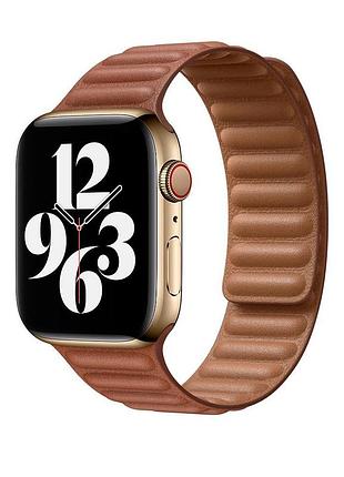 Ремешок кожаный leather link для apple watch 42/44/45/46/49 mm brown коричневый